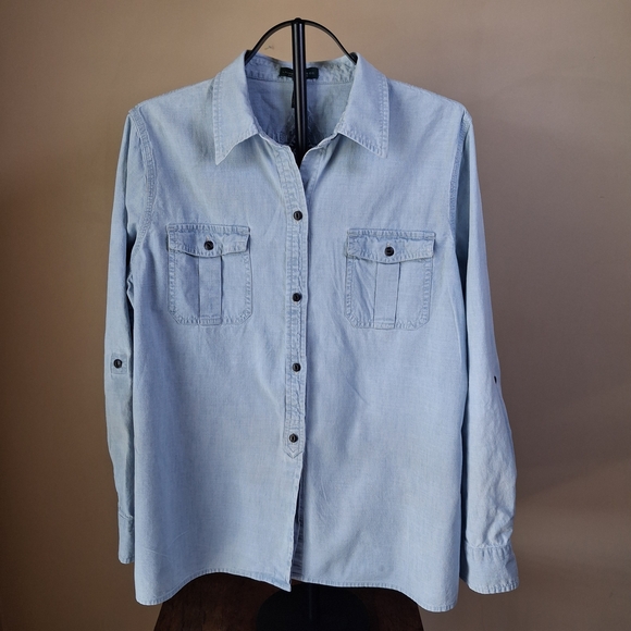 Ralph Lauren Light Blue Denim Top - Picture 2 of 7